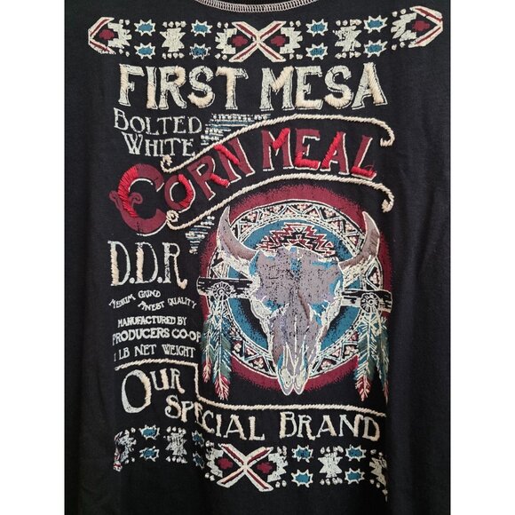 Double D Ranch Black Embroidered Beaded Top DDR Shirt Ribbed Hem Extra Large XL - Picture 2 of 7